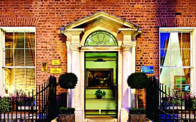 The elegant entrance to the Merrion Hotel shows its Georgian origins