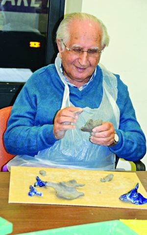 Dr Sydney Canter, pottery at Jewish Care's Michael Sobell Community Centre