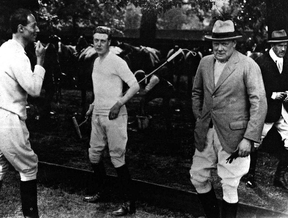 Sassoon, Edward Prince of Wales and Winston Churchill in the garden at one of Sassoon’s homes