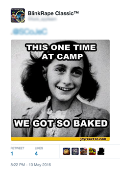 An anti-Semitic tweet with an Anne Frank reference 