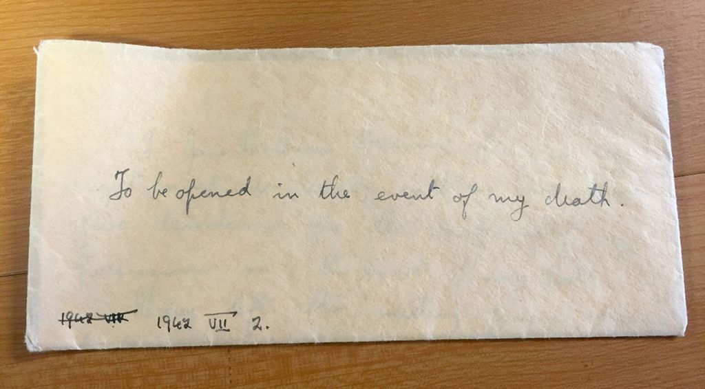 The handwritten will of Jane Haining (Photo credit : Church of Scotland/PA Wire) 