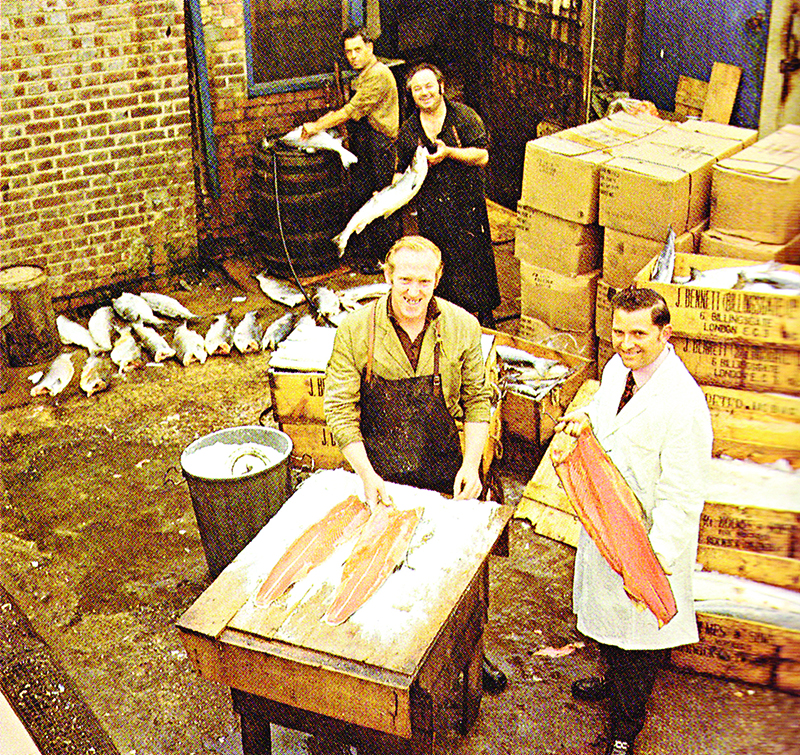 Marcel Forman (Lance’s father) with salmon curers at the Ridley Road smokehouse in the 1960s