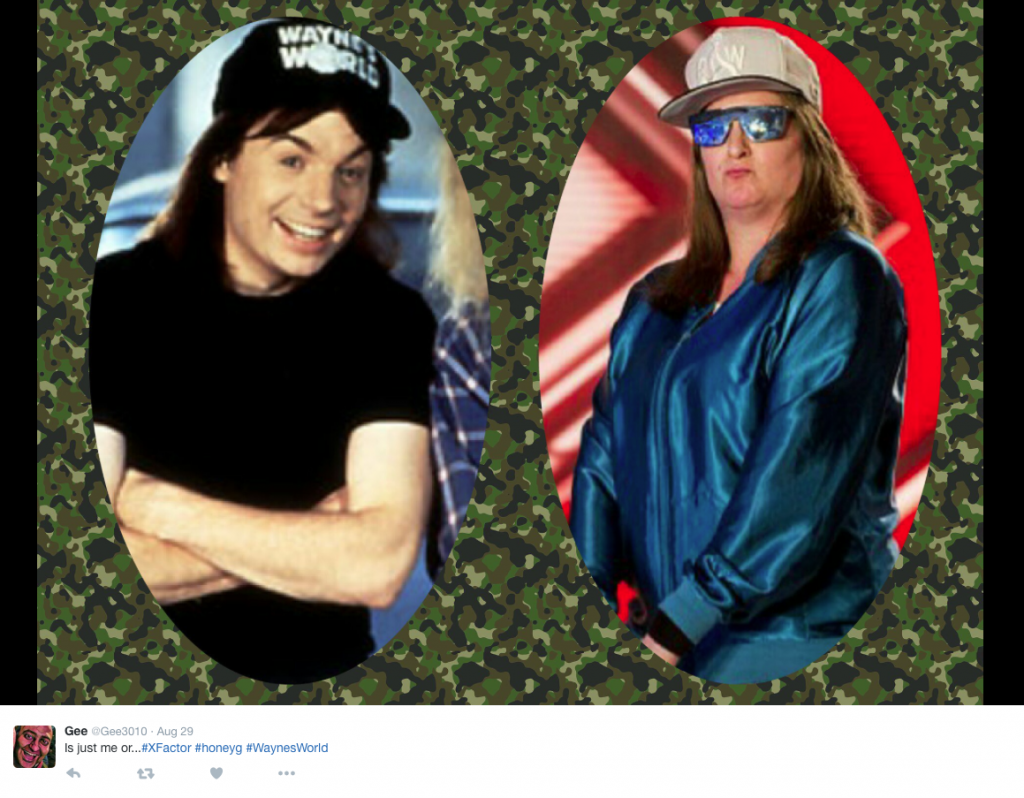 Honey G compared to Mike Myers in Wayne's world 
