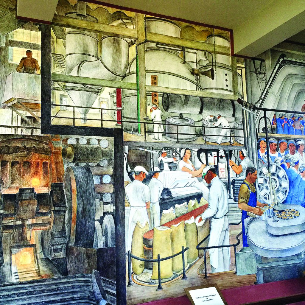 Part of the Industries of California mural by Ralph Stackpole in the Coit Tower