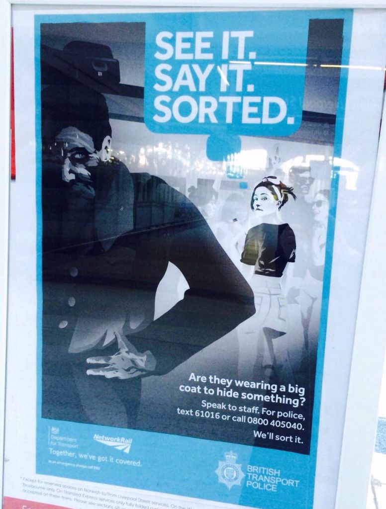 The poster used by the British Transport Police, which some have likened to Nazi propaganda 