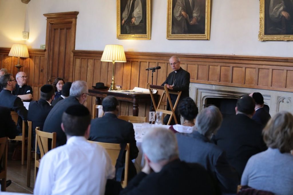 Justin Welby addressing an audience at Lambeth Palace 