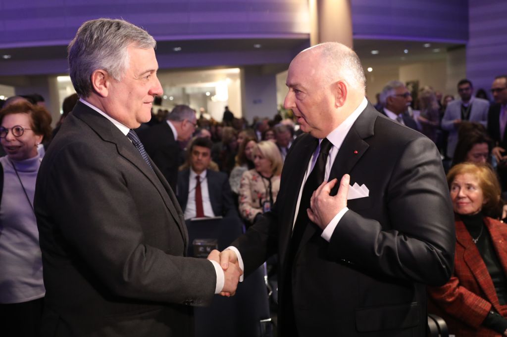  Dr. Moshe Kantor, European Jewish Congress President (right) with Antonio Tajani, the newly elected president of the European Parliament. 