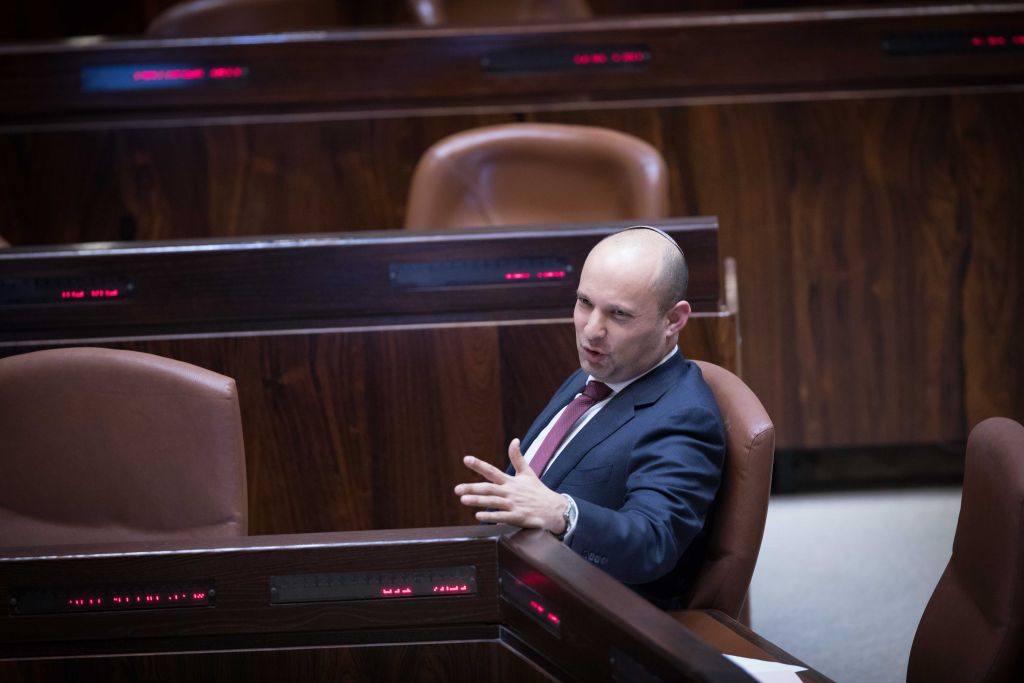 Pro-Settlement right wing leader Naftali Bennett during the debate 