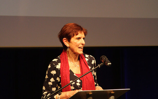 Dame Helen Hyde delivering her keynote speech during the Jewish Schools Awards (Picture credit: Joel Seshold)