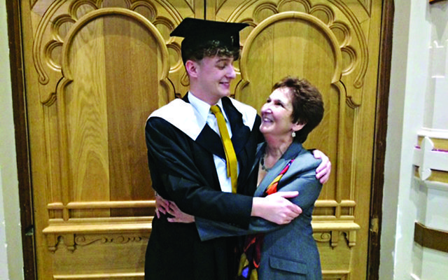 Jackie with her son Jacob at his graduation
