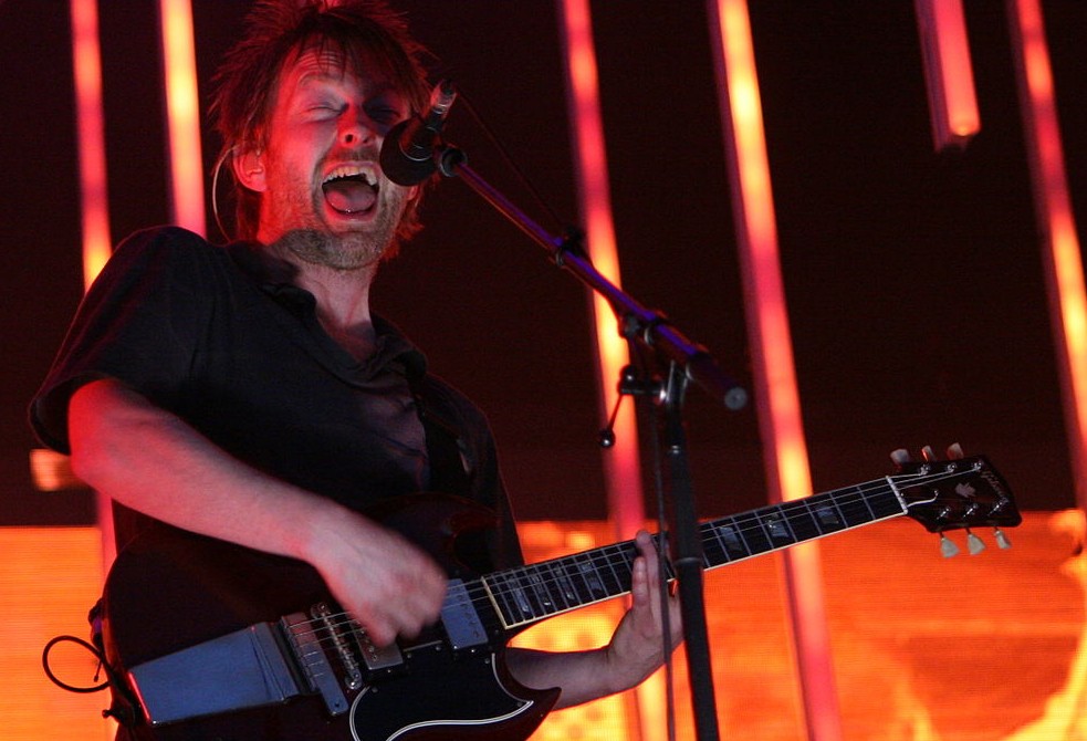 Radiohead frontman Thom Yorke in action 