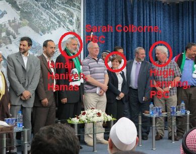 Hugh Lanning pictured with Hamas chief Ismail Haniyeh