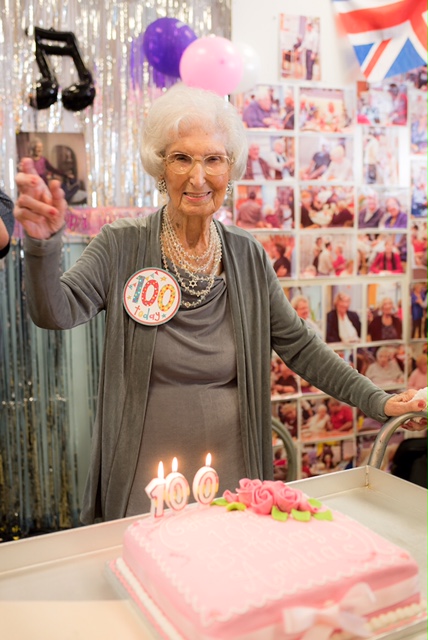 Millie's 100th Birthday at Jewish Care Stepney Community Centre. (Photo credit: Blake Ezra Photography)