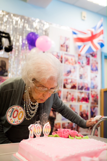 Millie's 100th Birthday at Jewish Care Stepney Community Centre. (Photo credit: Blake Ezra Photography)