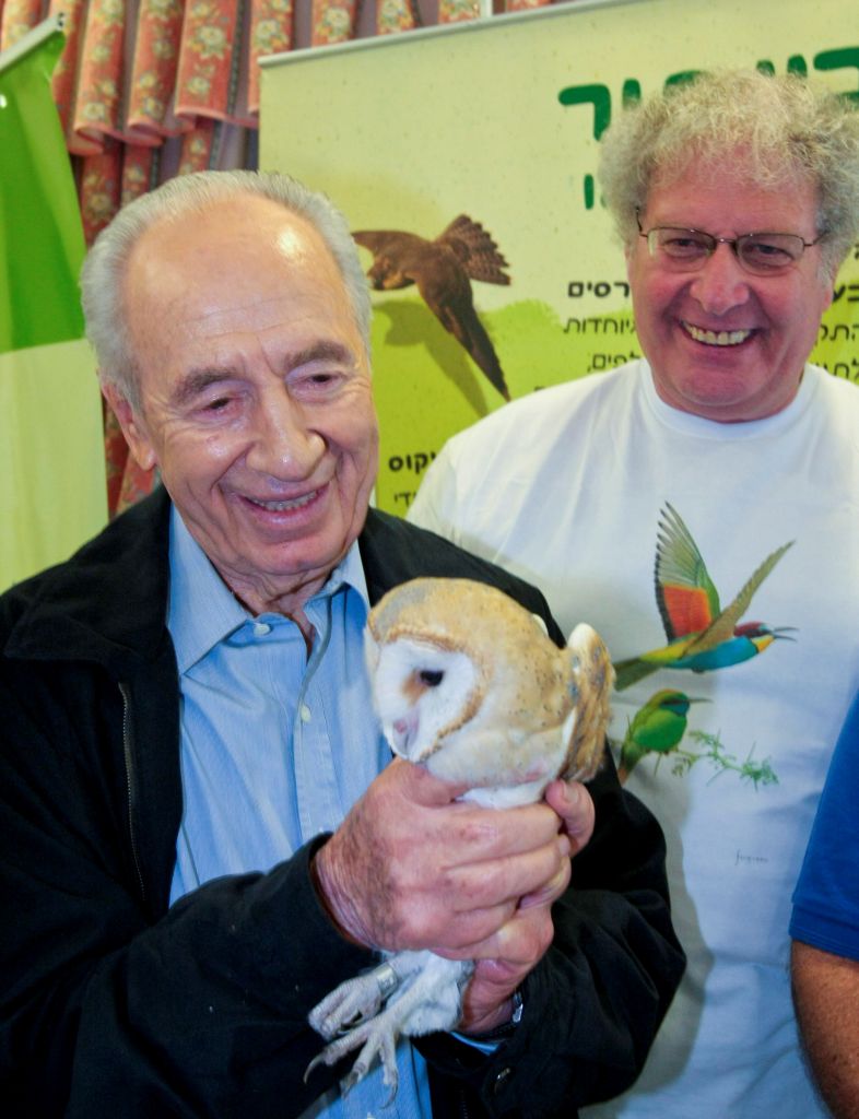 Late Israeli president Shimon Peres with Barn Owls