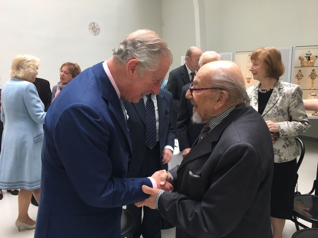 Holocaust survivor, Harry Bibring meets TRH the Prince of Wales during Austria visit