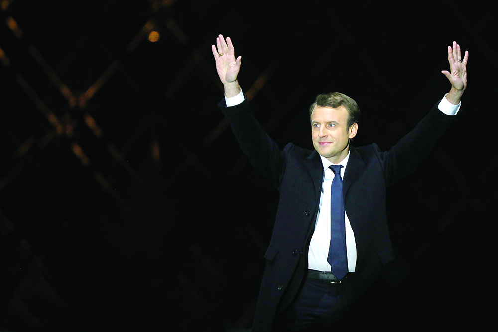 Emmanuel Macron after winning the French presidential election Photo by ABACAPRESS.COM