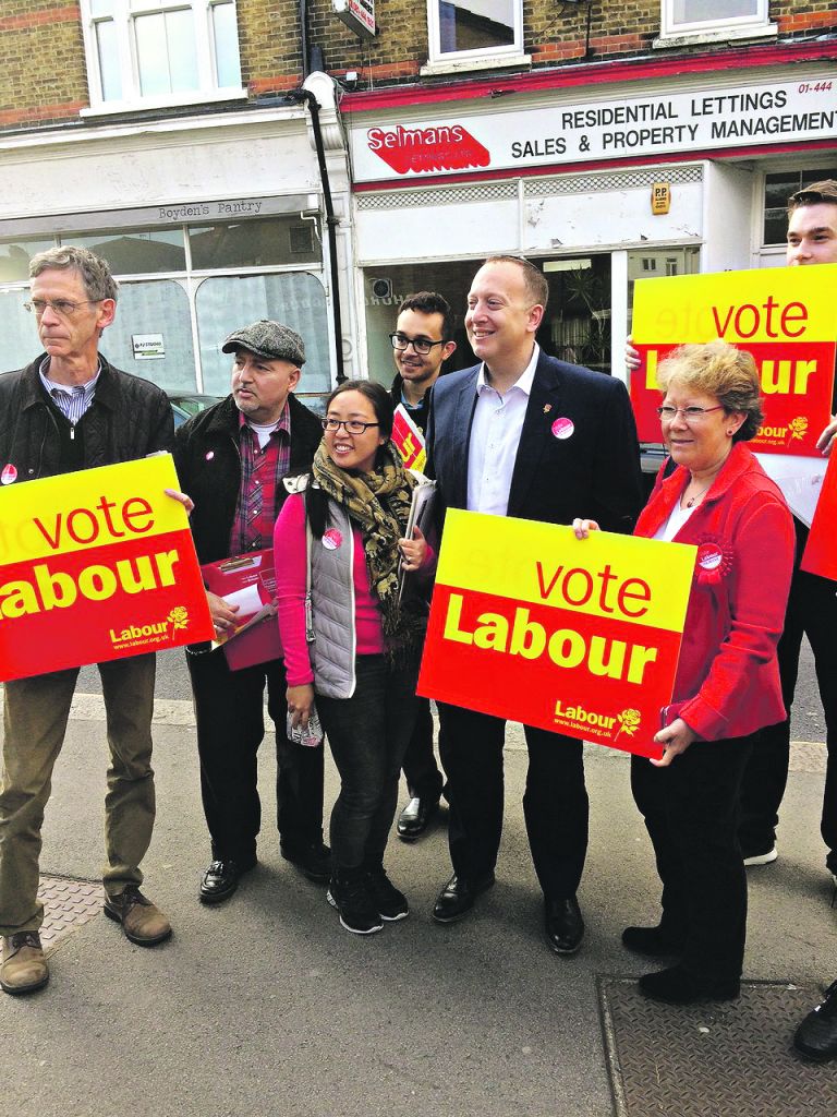 Jeremy Newmark with campaigners in Finchley and Golders Green
