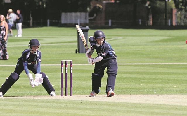Oliver batting for Shenley on their way to winning the U13 National Championships