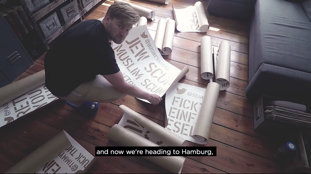 Shahak Shapira with some of his stencils
