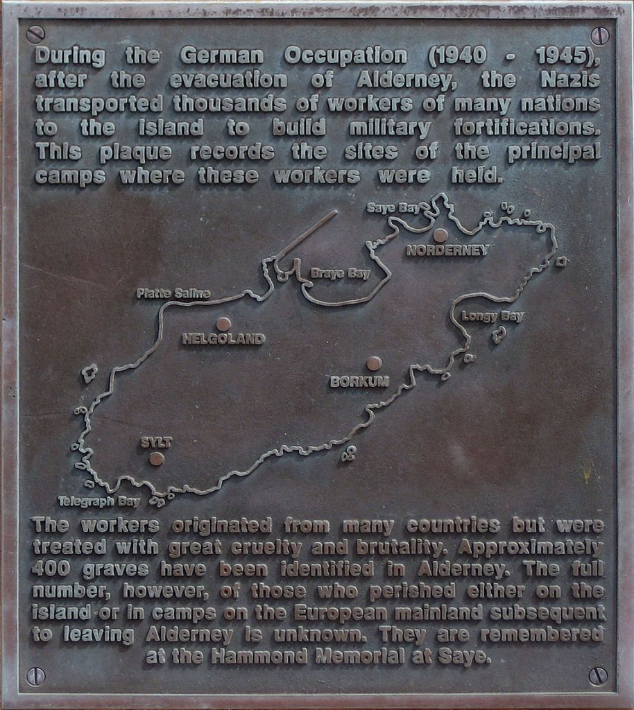 Alderney camps memorial plaque 