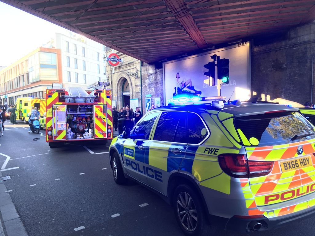Emergency services attending an incident at Parsons Green station in west London amid reports of an explosion. Photo credit: Richard Aylmer-Hall/PA Wire 