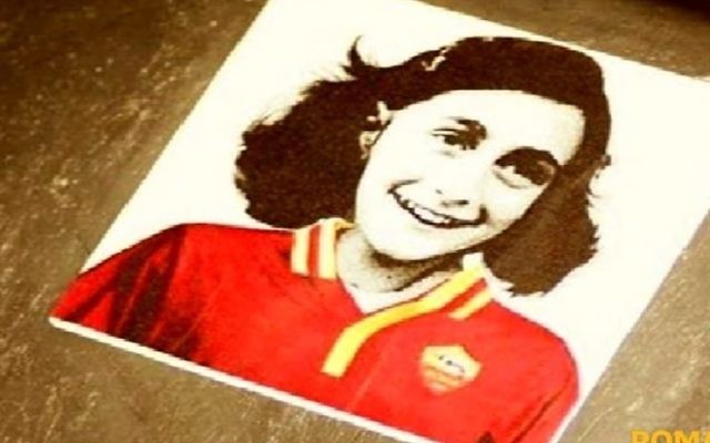 Lazio fans posted pictures of Anne Frank pictured in the shirt of their club rivals, Roma