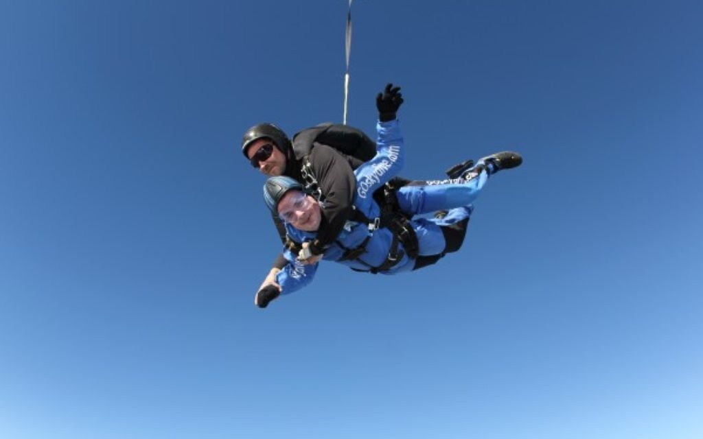 Simon takes a leap of faith from 15,000ft