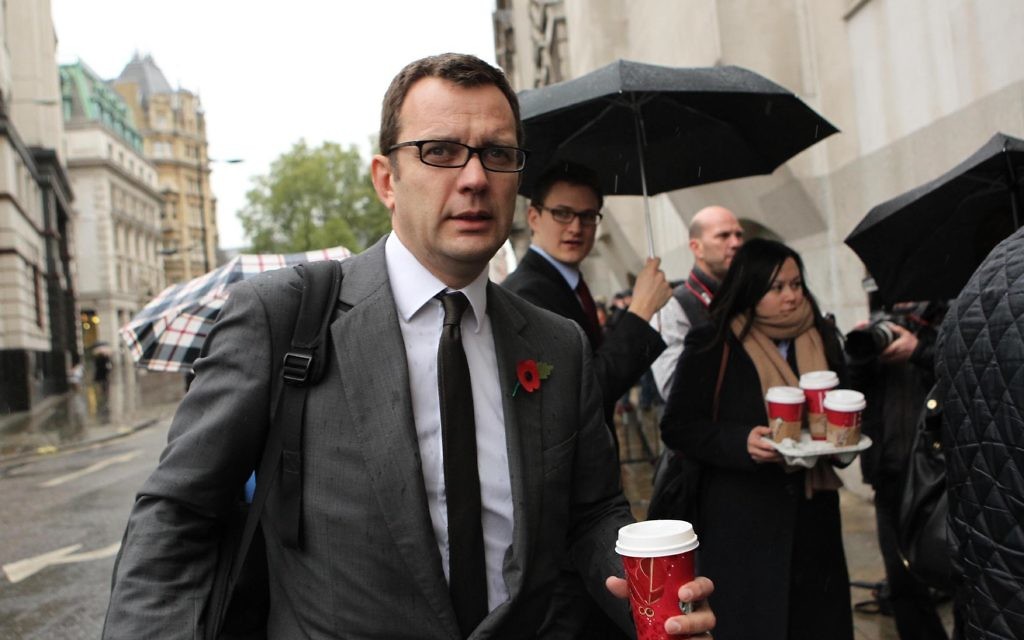Former News of he World Editor Andy Coulson arrives at the Old Bailey, as his phone hacking trial continues.