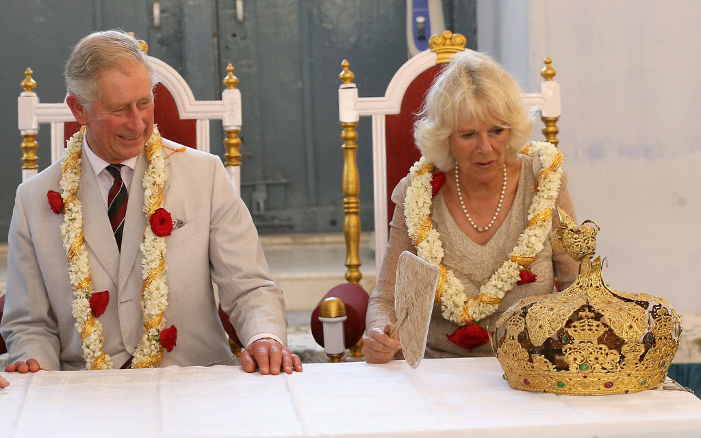 King Charles III and Queens Consort Camilla on an earlier visit a synagogue in India.
