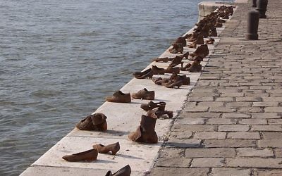 Budapest's Holocaust memorial. Shoes on the river bank