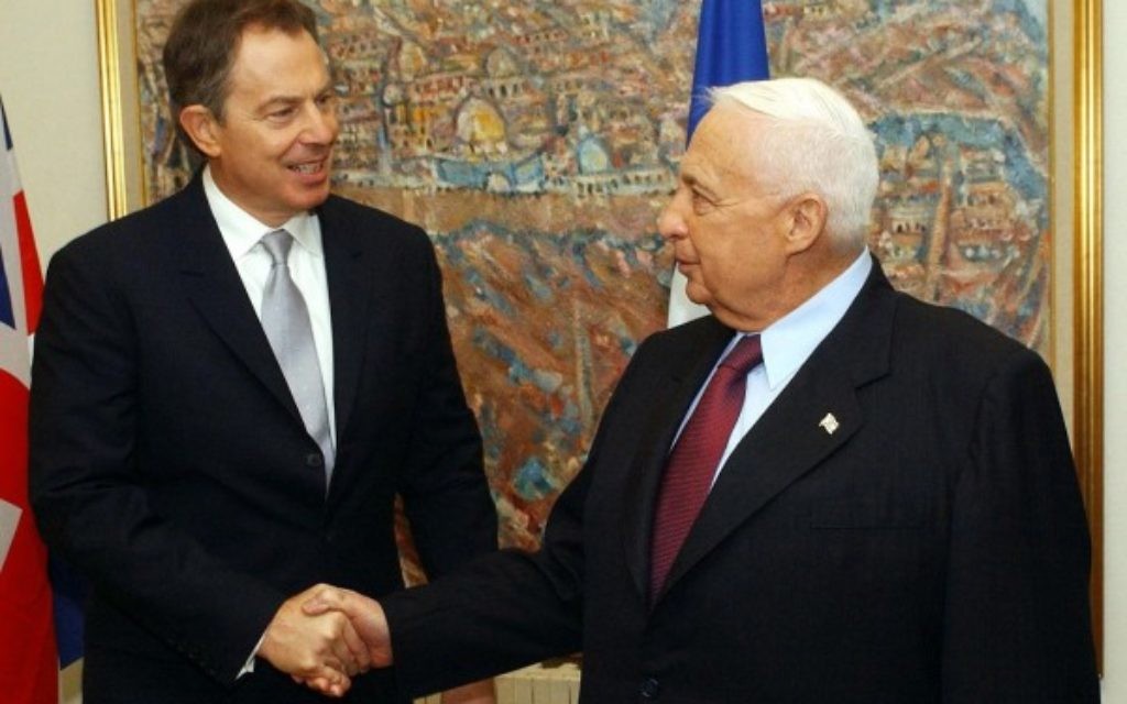 Past notes: Former British Prime Minister Tony Blair (left) meeting when he represented the quartet - the United States of America, United Nations, Russia and the European Union - as Middle East peace envoy working with the Palestinians.