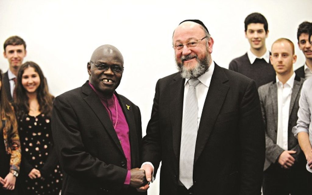 Chief Rabbi Ephraim Mirvis pictured with the Archbishop of York, John Sentamu.