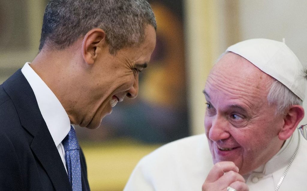 President Obama with Pope Francis at the Vatican.