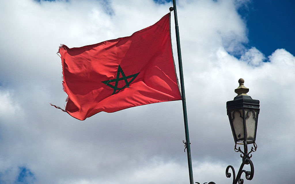 Moroccan flag in Marrakesh