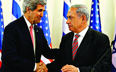 John Kerry with Benjamin netanyahu