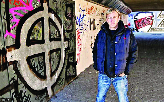 Chris Rogers on location, filming the Panorama documentary Euro 2012: Stadiums of Hate