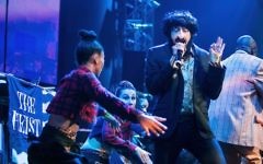 Macklemore dressed up as an Orthodox Jew, wearing a massive prosthetic nose at a Seattle show – not during the current tour with Ed Sheeran. Macklemore dressed up as an Orthodox Jew, wearing a massive prosthetic nose at a Seattle show – not during the current tour with Ed Sheeran.
