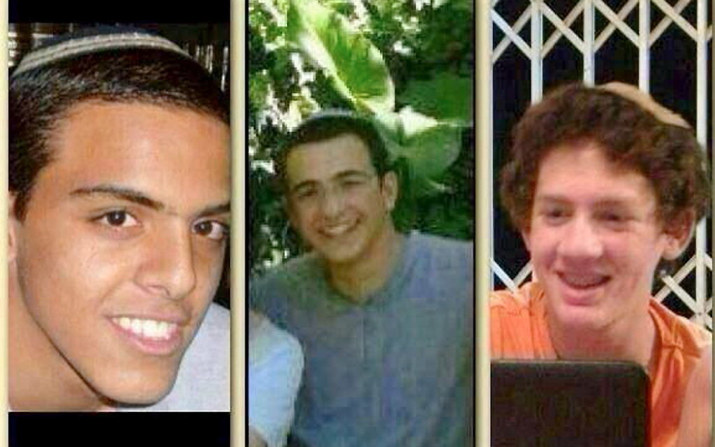 The three kidnapped teenagers: Eyal Yifrach, Gilad Shaar and Naftali Frenkel