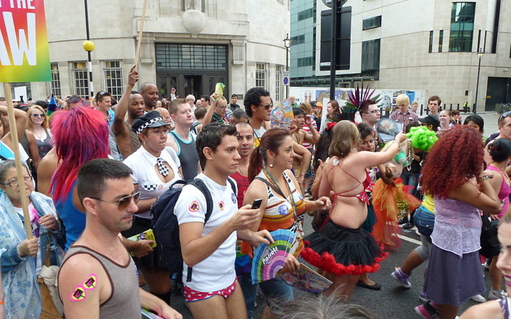 The famous London Pride parade that marches through central London each year