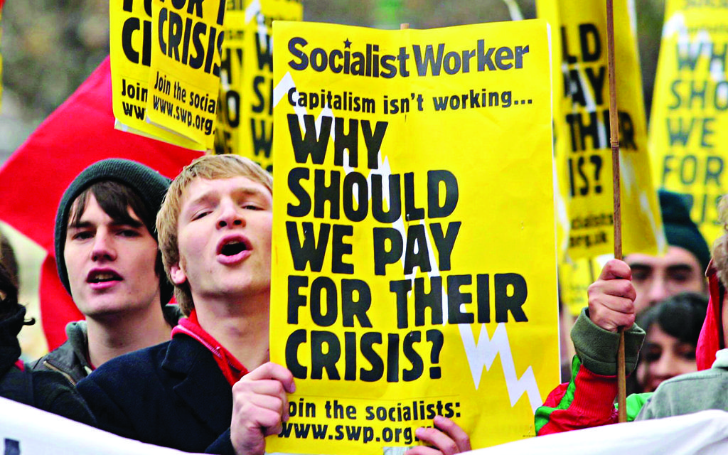Economy protest in 2008 following the financial crash
