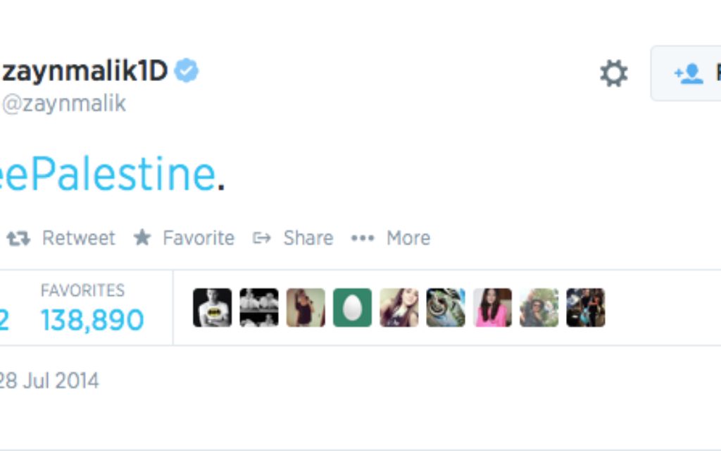 A tweet by One Direction's Zayn Malik