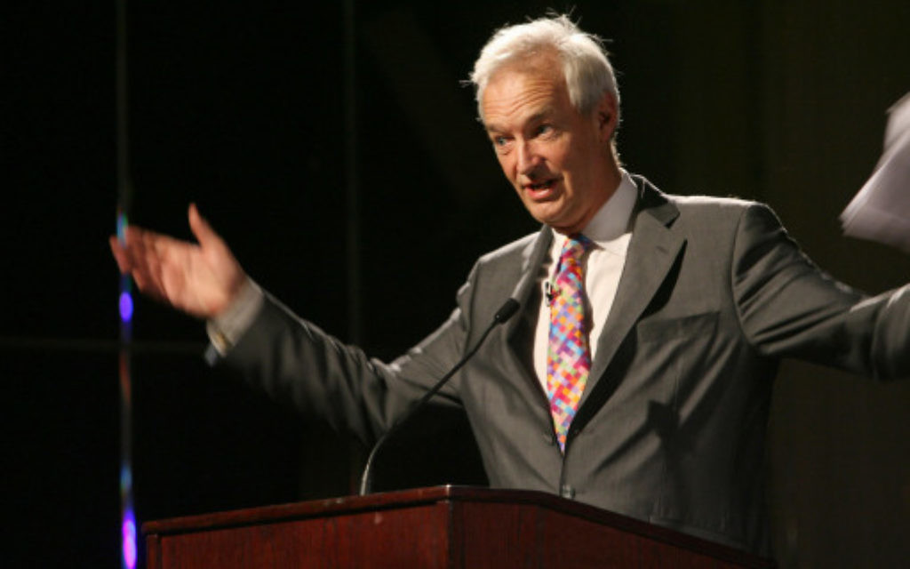 Jon Snow at a Medical Aid for Palestinians benefit evening for Gaza in London in 2009.
