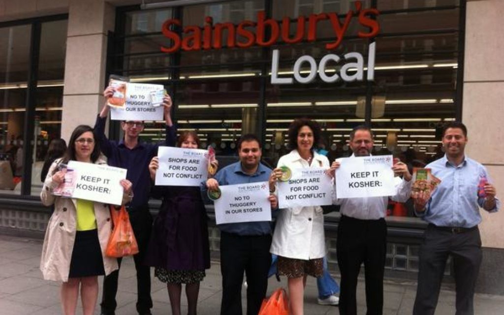 A 'buycott' protest held outside Sainsbury's on Monday.