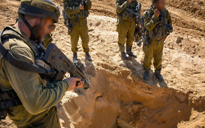 IDF soldiers at the opening of a Hamas tunnel (2014)
