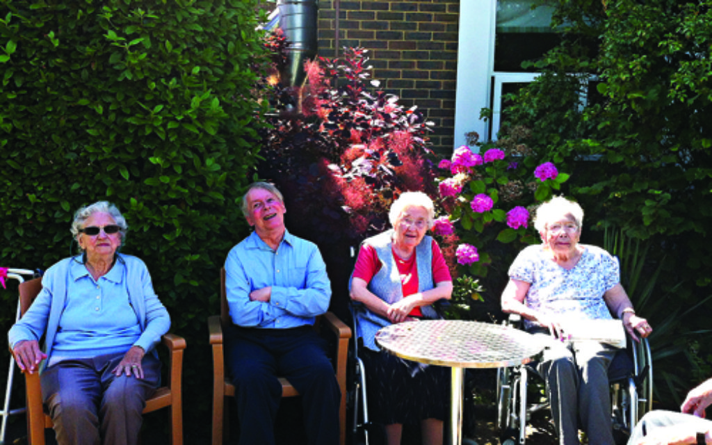 Residents enjoying the afternoon sunshine after lunch and that essential glass of sherry.