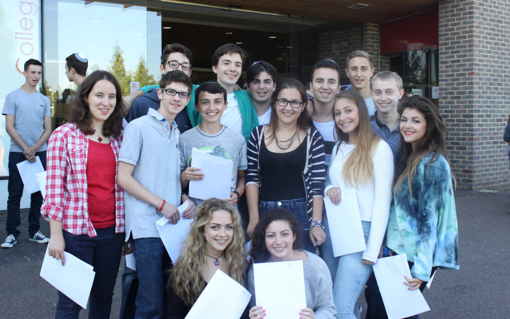 Yavneh College pupils celebrate outstanding GCSE results.