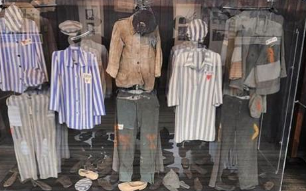 A display case at the museum of Majdanek concentration camp
