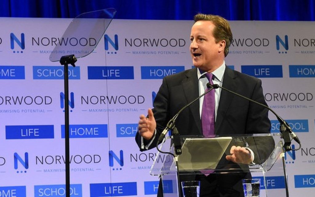 Prime Minister David Cameron addresses a Norwood dinner.