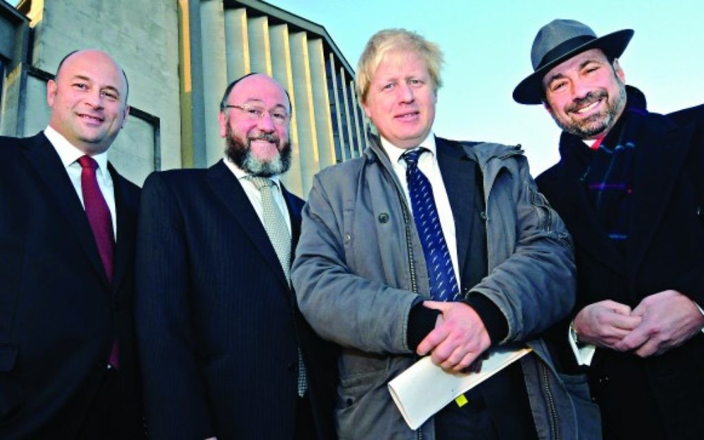 Chief Rabbi Ephraim Mirvis, Mayor Boris Johnson and US President Stephen Pack at Kinloss